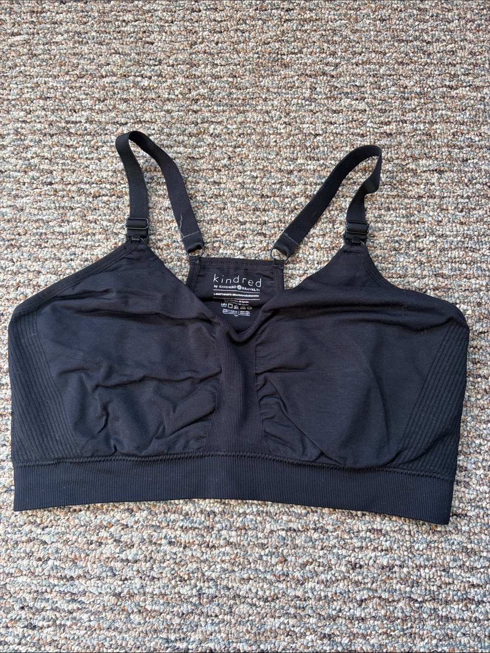 Kindred Bravely Black Nursing and Pumping Bra with Clip-Down Straps